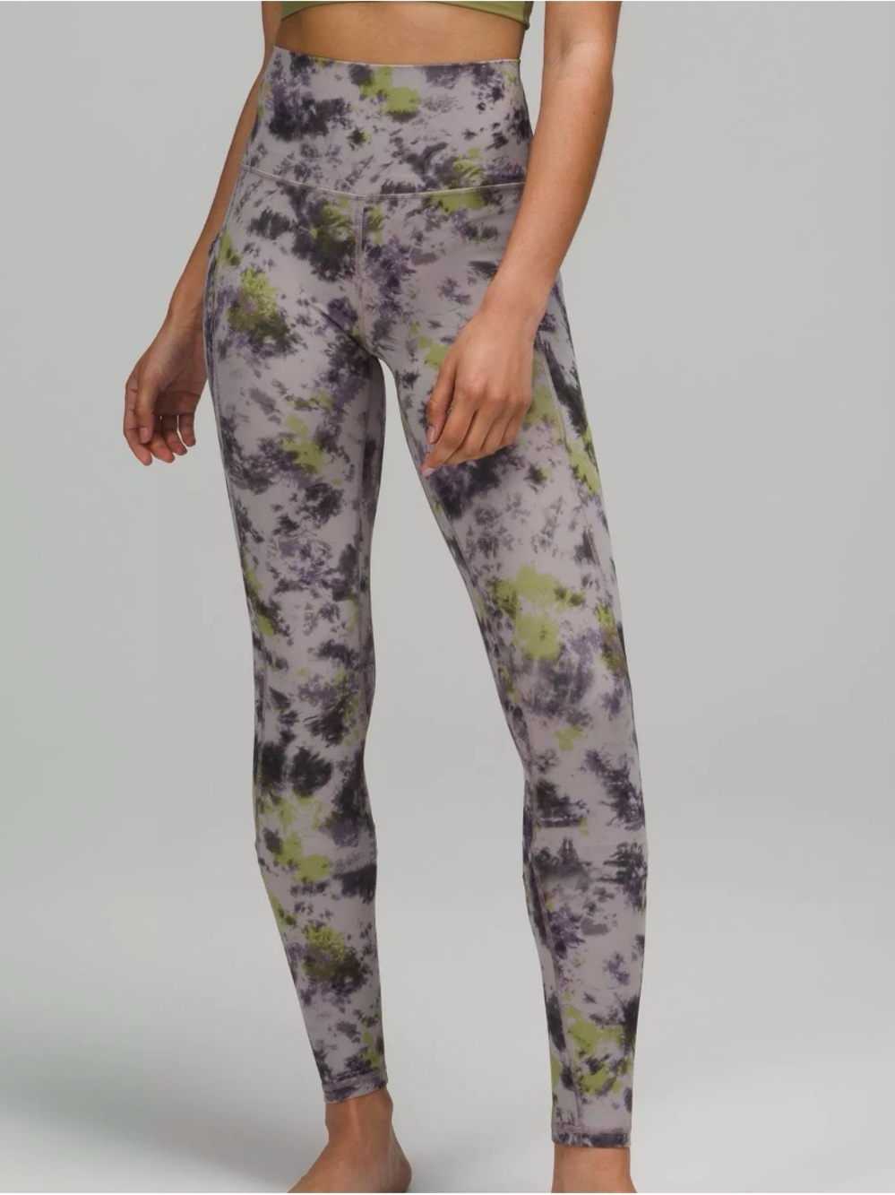 lululemon athletica Align High-Rise Tie-Dye Leggings in Olive & Charcoal (sz 6)